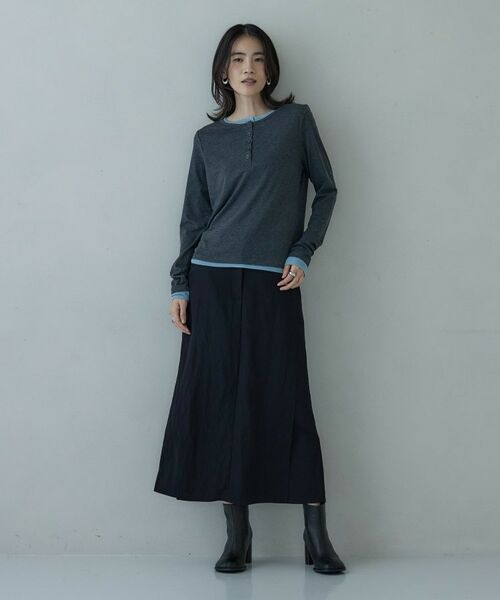 GALLEST / ギャレスト カットソー | バイカラーヘンリーネックレイヤーカットソー | 詳細2