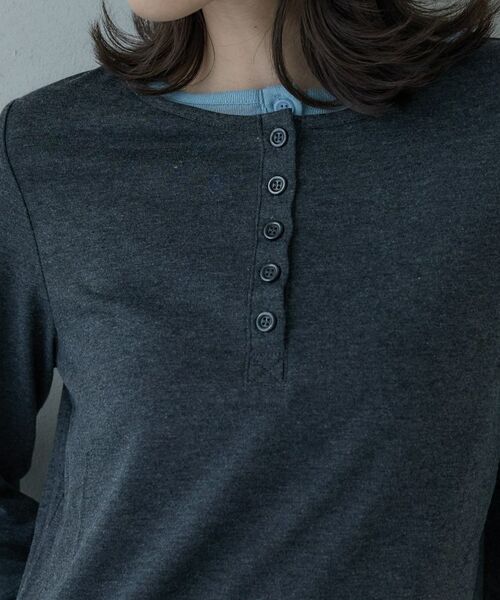 GALLEST / ギャレスト カットソー | バイカラーヘンリーネックレイヤーカットソー | 詳細6
