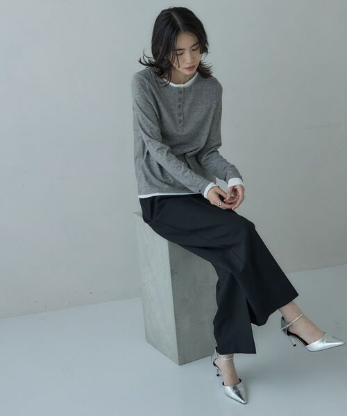 GALLEST / ギャレスト カットソー | バイカラーヘンリーネックレイヤーカットソー | 詳細9