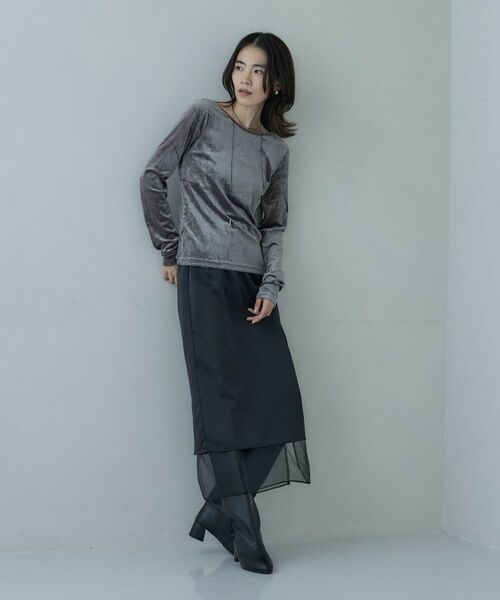 GALLEST / ギャレスト カットソー | バックカットアウトベロアカットソー | 詳細1