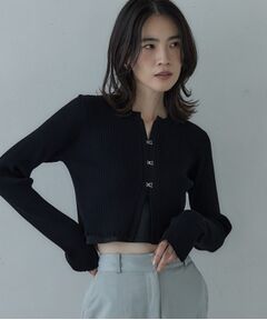 GALLEST / ギャレスト カーディガン・ボレロ | クロップドリブホックカーディガン