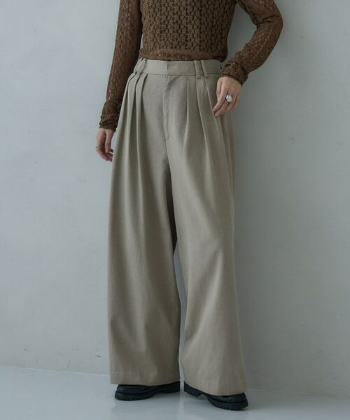GALLEST/ギャレスト タックワイドパンツ ベージュ(052) 36(S) GALLEST/ギャレスト タックワイドパンツ ベージュ(052) 36(S)