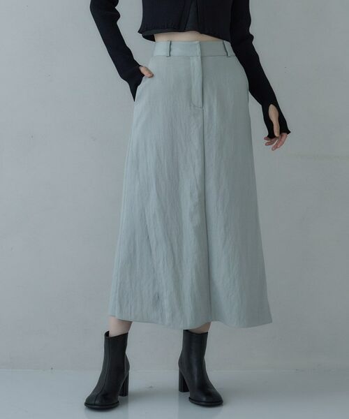 GALLEST / ギャレスト ロング・マキシ丈スカート | シャインツイルラップスカート（グレー(012)）