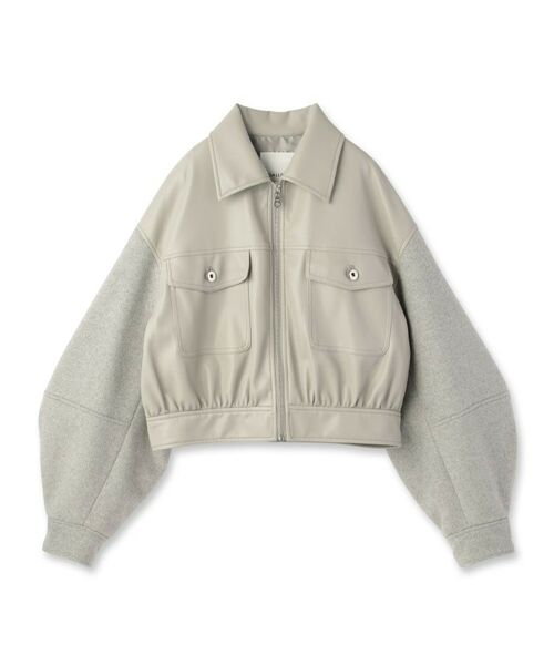 GALLEST / ギャレスト レザーブルゾン・ジャケット | レザー調メルトンMIXブルゾン | 詳細1