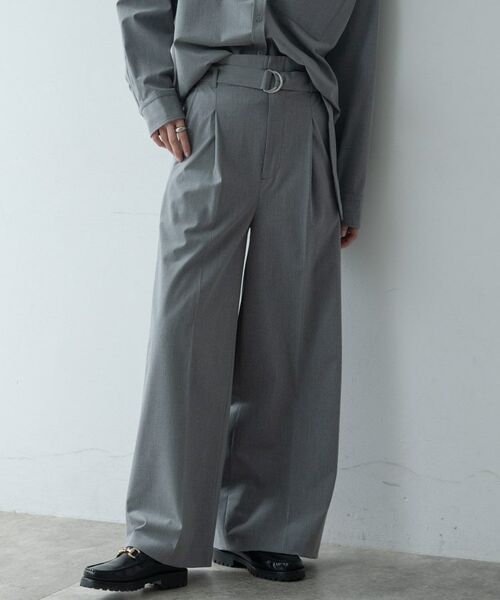 GALLEST / ギャレスト パンツ | Timeless|ベルテッドワイドパンツ【セットアップ対応】(ライトグレー(011))