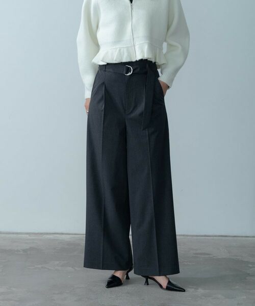 GALLEST/ギャレスト Timeless|ベルテッドワイドパンツ【セットアップ対応】 チャコールグレー(014) 38(M) GALLEST/ギャレスト Timeless|ベルテッドワイドパンツ【セットアップ対応】 チャコールグレー(014) 38(M)