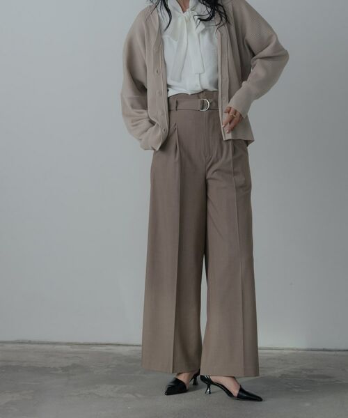 GALLEST/ギャレスト Timeless|ベルテッドワイドパンツ【セットアップ対応】 ベージュ(052) 38(M) GALLEST/ギャレスト Timeless|ベルテッドワイドパンツ【セットアップ対応】 ベージュ(052) 38(M)