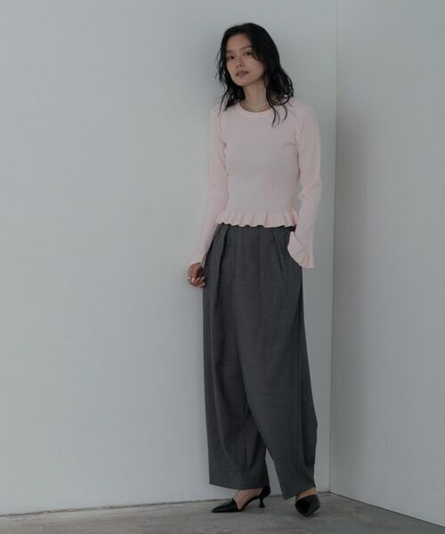 GALLEST / ギャレスト パンツ | センタータックメランジワイドパンツ | 詳細3