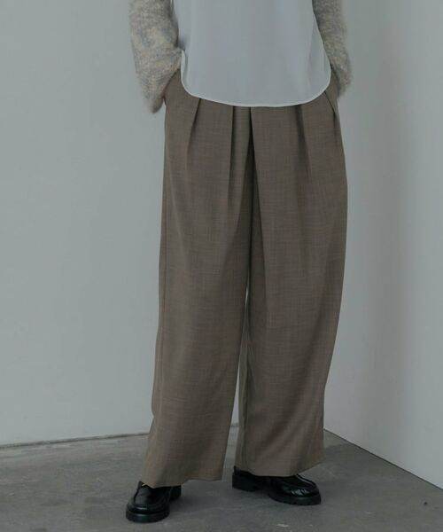 GALLEST / ギャレスト パンツ | センタータックメランジワイドパンツ(ベージュ(052))