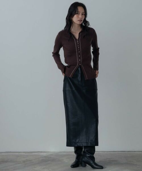 GALLEST / ギャレスト ロング・マキシ丈スカート | 【セットアップ対応】シンセティックレザースカート | 詳細17