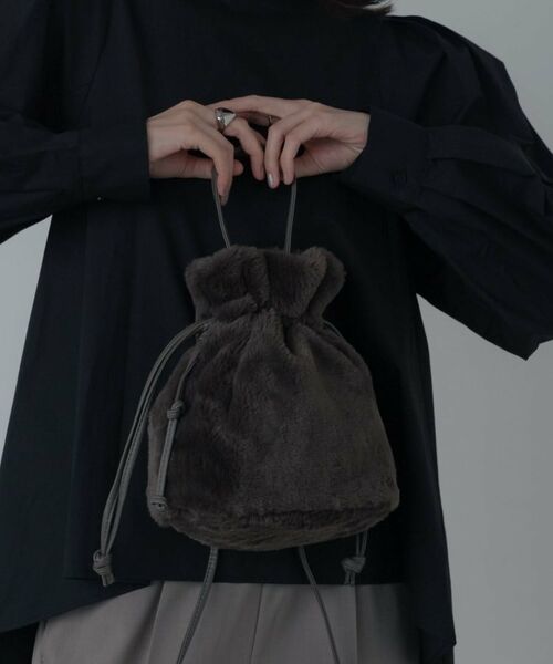 GALLEST / ギャレスト ショルダーバッグ | 2Wayフェイクファーショルダーバッグ(チャコールグレー(013))