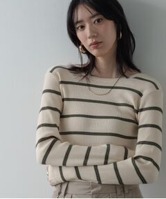 GALLEST / ギャレスト ニット・セーター | バックオープンボーダーリブニット