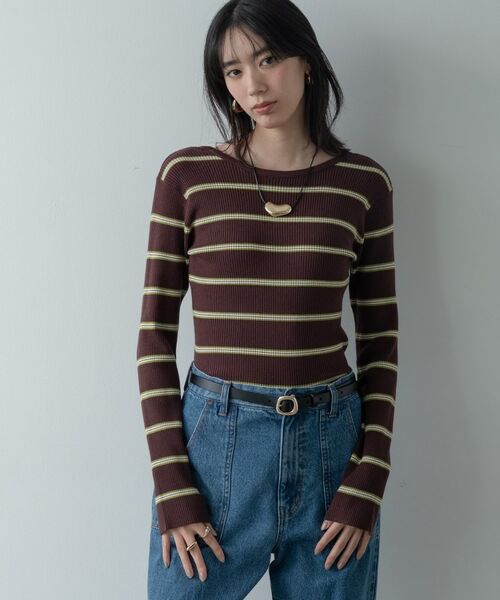 GALLEST / ギャレスト ニット・セーター | バックオープンボーダーリブニット | 詳細11