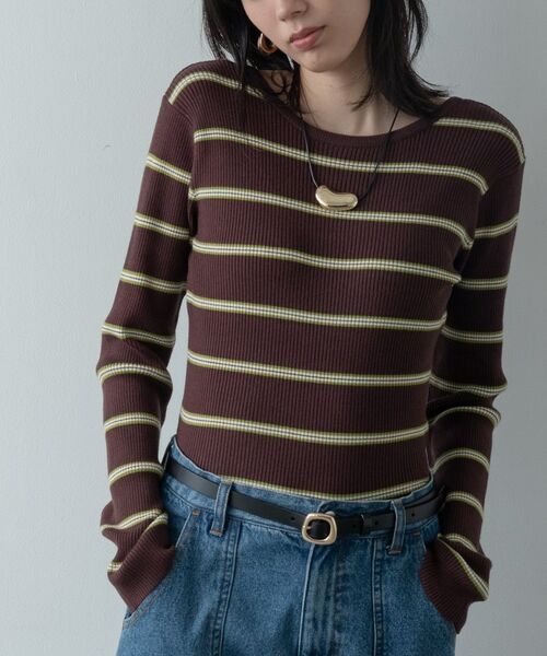 GALLEST / ギャレスト ニット・セーター | バックオープンボーダーリブニット | 詳細12