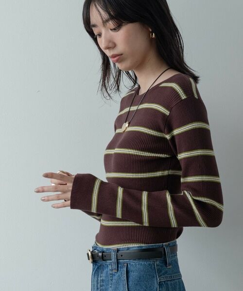GALLEST / ギャレスト ニット・セーター | バックオープンボーダーリブニット | 詳細14