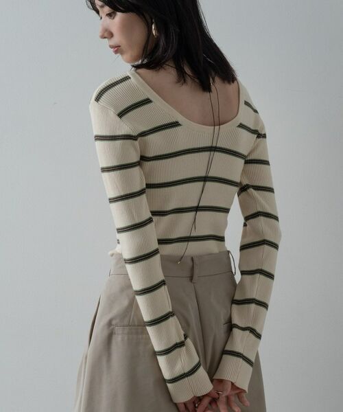 GALLEST / ギャレスト ニット・セーター | バックオープンボーダーリブニット | 詳細7