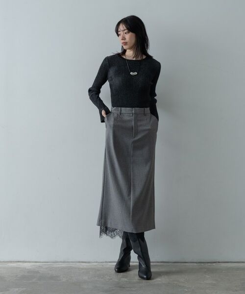 GALLEST / ギャレスト ニット・セーター | リブプレーティングクルーネックニット | 詳細1