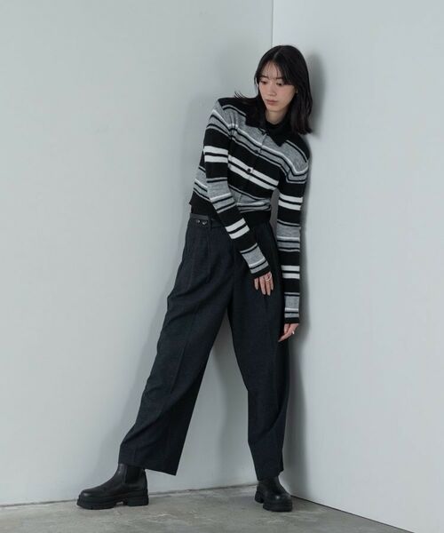 GALLEST / ギャレスト カーディガン・ボレロ | ヘアリーボーダーポロニット | 詳細11