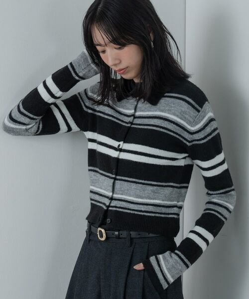 GALLEST / ギャレスト カーディガン・ボレロ | ヘアリーボーダーポロニット | 詳細14