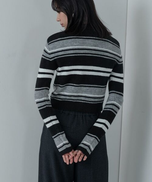 GALLEST / ギャレスト カーディガン・ボレロ | ヘアリーボーダーポロニット | 詳細15