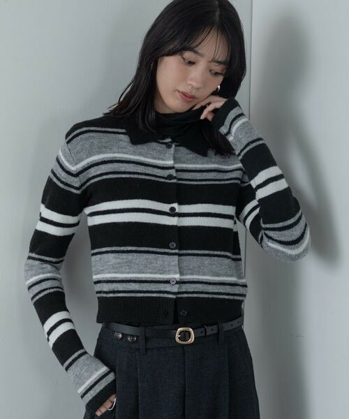 GALLEST / ギャレスト カーディガン・ボレロ | ヘアリーボーダーポロニット | 詳細16