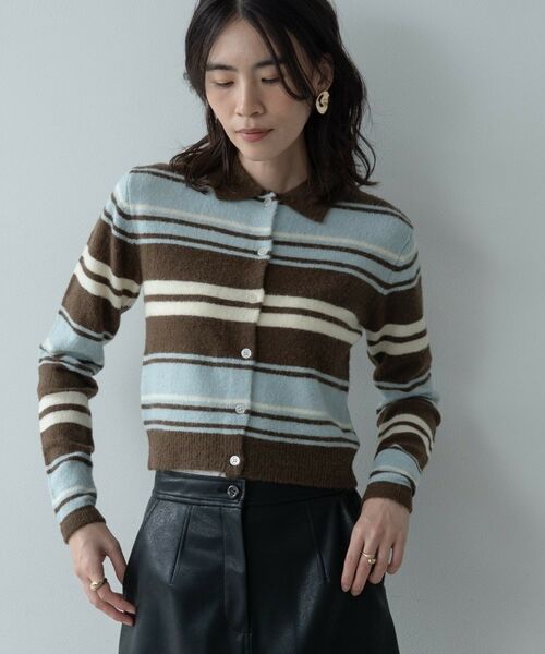 GALLEST / ギャレスト カーディガン・ボレロ | ヘアリーボーダーポロニット | 詳細5