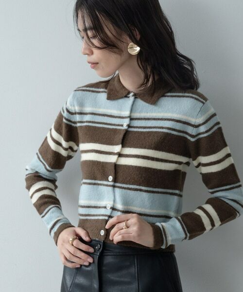 GALLEST / ギャレスト カーディガン・ボレロ | ヘアリーボーダーポロニット | 詳細7