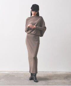 GALLEST / ギャレスト ロング・マキシ丈ワンピース | ドレープオフショルニットワンピース