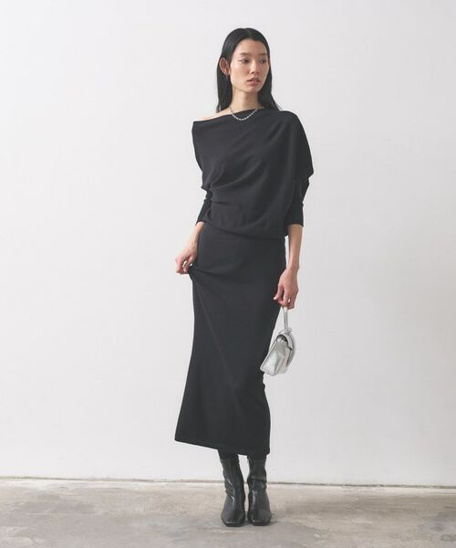 GALLEST / ギャレスト ロング・マキシ丈ワンピース | ドレープオフショルニットワンピース | 詳細14