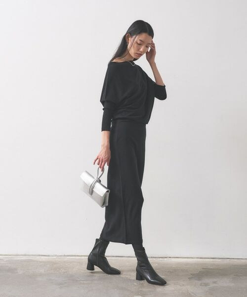 GALLEST / ギャレスト ロング・マキシ丈ワンピース | ドレープオフショルニットワンピース | 詳細15