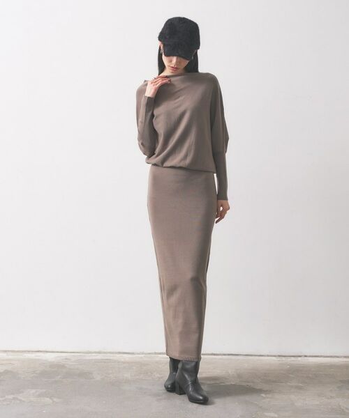GALLEST / ギャレスト ロング・マキシ丈ワンピース | ドレープオフショルニットワンピース | 詳細20