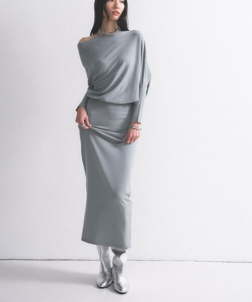 GALLEST / ギャレスト ロング・マキシ丈ワンピース | ドレープオフショルニットワンピース | 詳細7