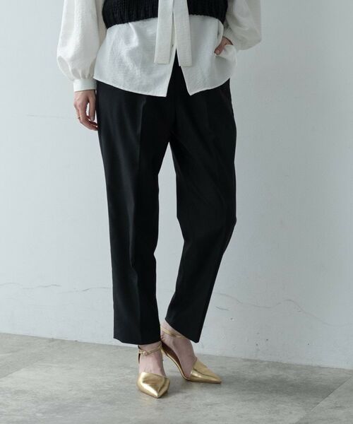 GALLEST / ギャレスト ショート・ハーフ・半端丈パンツ | Comfy SET UP|イージーテーパードパンツ【セットアップ対応/通勤/カセット服】(ブラック(019))