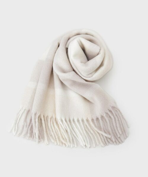 GALLEST / ギャレスト マフラー・ショール・スヌード・ストール | チェックストール（オフホワイト(203)）