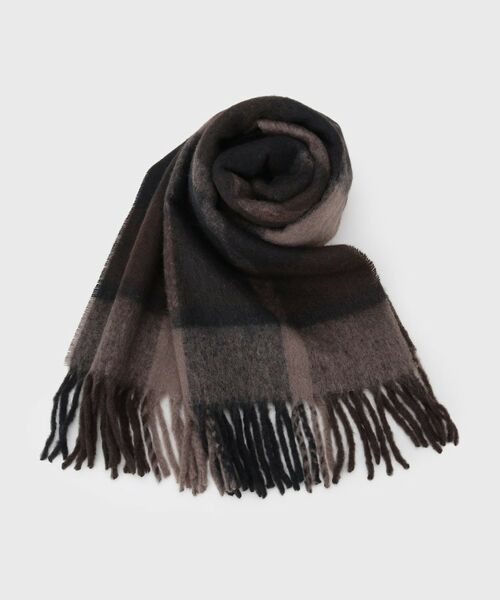 GALLEST / ギャレスト マフラー・ショール・スヌード・ストール | チェックストール（ブラウン(243)）