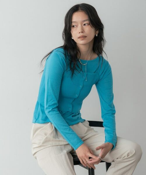 GALLEST / ギャレスト ニット・セーター | ビスチェレイヤードニット（ブルーグリーン(097)）