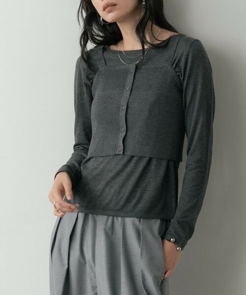 GALLEST / ギャレスト ニット・セーター | ビスチェレイヤードニット（グレー(912)）
