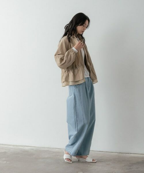 GALLEST / ギャレスト レザーブルゾン・ジャケット | シャーリングペプラムブルゾン | 詳細1