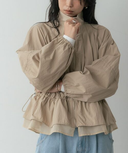 GALLEST / ギャレスト レザーブルゾン・ジャケット | シャーリングペプラムブルゾン | 詳細10