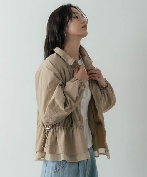 GALLEST / ギャレスト レザーブルゾン・ジャケット | シャーリングペプラムブルゾン | 詳細4