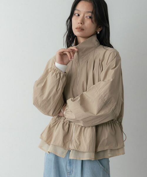 GALLEST / ギャレスト レザーブルゾン・ジャケット | シャーリングペプラムブルゾン | 詳細9