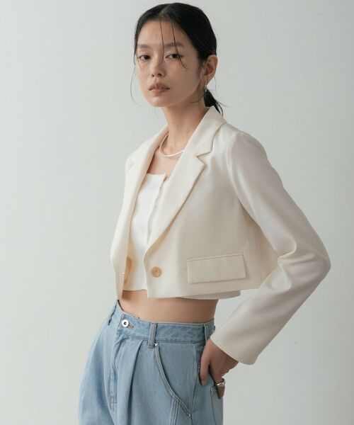 GALLEST / ギャレスト テーラードジャケット | クロップドジャケット（オフホワイト(003)）