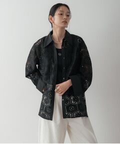 GALLEST / ギャレスト シャツ・ブラウス | 幾何柄レースビッグシャツ