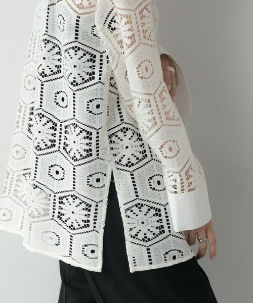 GALLEST / ギャレスト シャツ・ブラウス | 幾何柄レースビッグシャツ | 詳細12