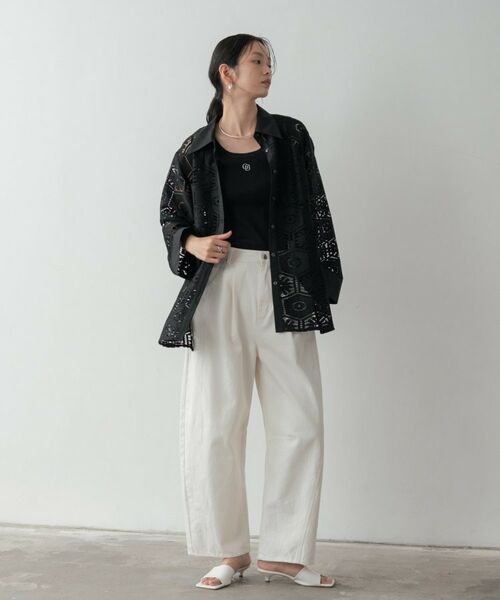 GALLEST / ギャレスト シャツ・ブラウス | 幾何柄レースビッグシャツ | 詳細13