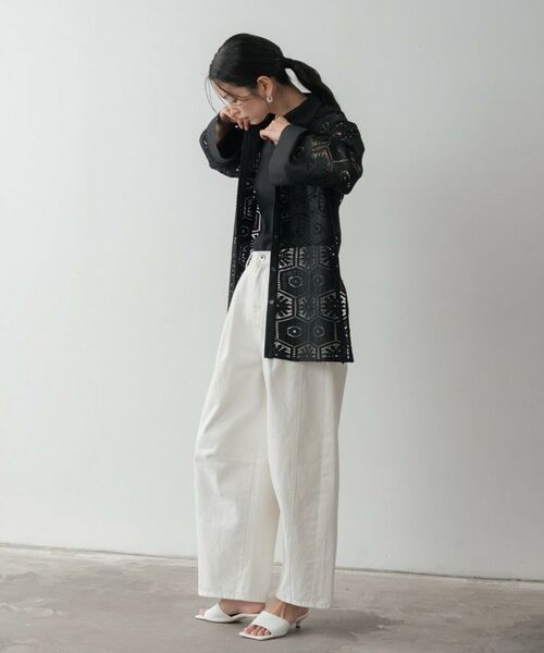 GALLEST / ギャレスト シャツ・ブラウス | 幾何柄レースビッグシャツ | 詳細14