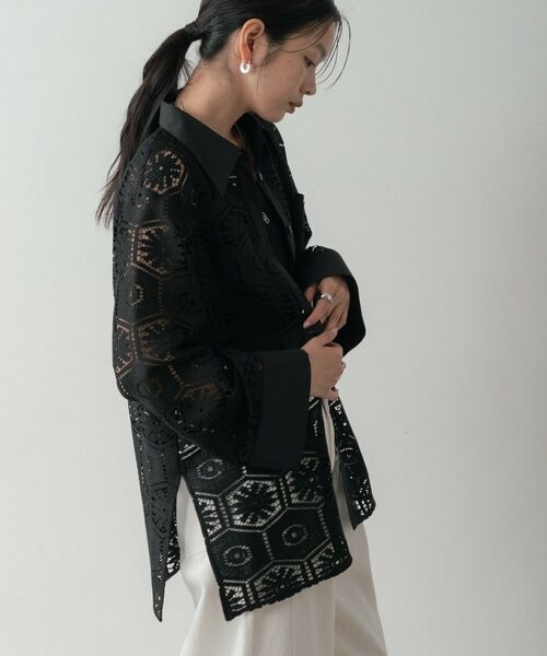 GALLEST / ギャレスト シャツ・ブラウス | 幾何柄レースビッグシャツ | 詳細16