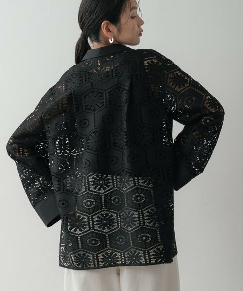 GALLEST / ギャレスト シャツ・ブラウス | 幾何柄レースビッグシャツ | 詳細17