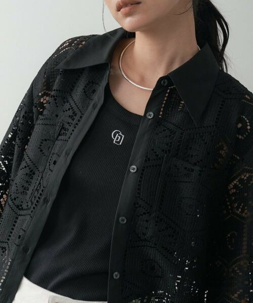 GALLEST / ギャレスト シャツ・ブラウス | 幾何柄レースビッグシャツ | 詳細20