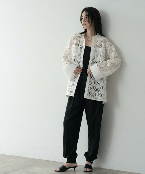 GALLEST / ギャレスト シャツ・ブラウス | 幾何柄レースビッグシャツ | 詳細3